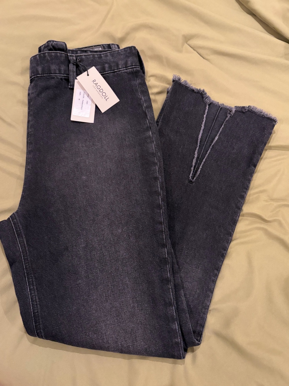 Ragdoll Los Angeles Faded Black Flare Jeans | Size M